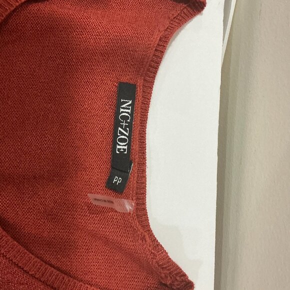 NWT Nic & Zoe Women's Short Sleeve Lightweight Knit Peplum Waist Sweater Size PP - Picture 8 of 9